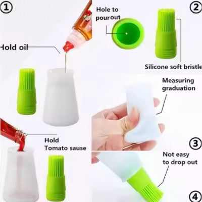 Silicone Cooking Oil Bottle with Basting Brush