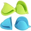 Safety Grip Silicone Oven Mitts - Set of 2 Heat Resistant Gloves & Pot Holders - Premium Kitchen Accessories for Baking, Cooking & Grilling