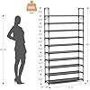 Shoe Rack Organizer - Stainless Steel Shoe Rack - Fashion Shoe Rack - Shoe Storage 5 Tiers Heavyweight Shoe Stand Rack Accessories Rack for Home and Office Durable Non Breakable Shoe Organizer Stainless Steel Layer Shoe Rack Easy Assembly