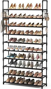 Shoe Rack Organizer - Stainless Steel Shoe Rack - Fashion Shoe Rack - Shoe Storage 5 Tiers Heavyweight Shoe Stand Rack Accessories Rack for Home and Office Durable Non Breakable Shoe Organizer Stainless Steel Layer Shoe Rack Easy Assembly
