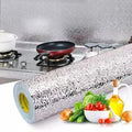Self Adhesive Aluminium Foil Sticker Roll, Oil Proof Waterproof Aluminium Sheet DIY Wallpaper, Heat Resistant Backsplash Aluminium Sticker for Home, Kitchen, Stove, Cabinet, Wall, Drawers, and Furniture