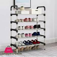 Shoe Rack Organizer - Stainless Steel Shoe Rack - Fashion Shoe Rack - Shoe Storage 5 Tiers Heavyweight Shoe Stand Rack Accessories Rack for Home and Office Durable Non Breakable Shoe Organizer Stainless Steel Layer Shoe Rack Easy Assembly