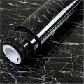 Self Adhesive Black Marble Sheet for Kitchen - Anti Oil and Heat Resistant Wallpaper Small Size 30 x 100cm Large Size 60 x 200